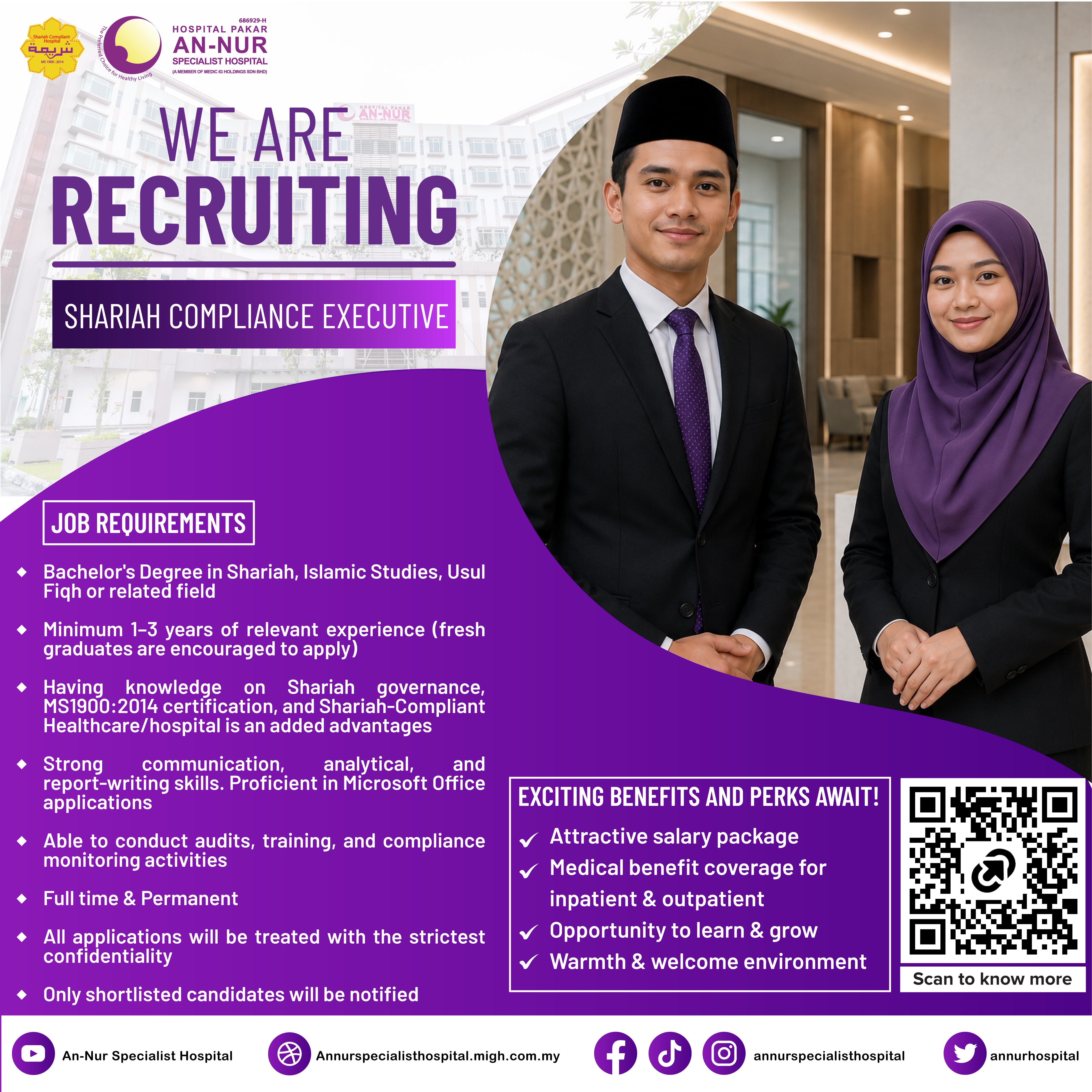 Shariah Compliance Executive — Jawatan Kosong Hospital Pakar An-Nur Bangi