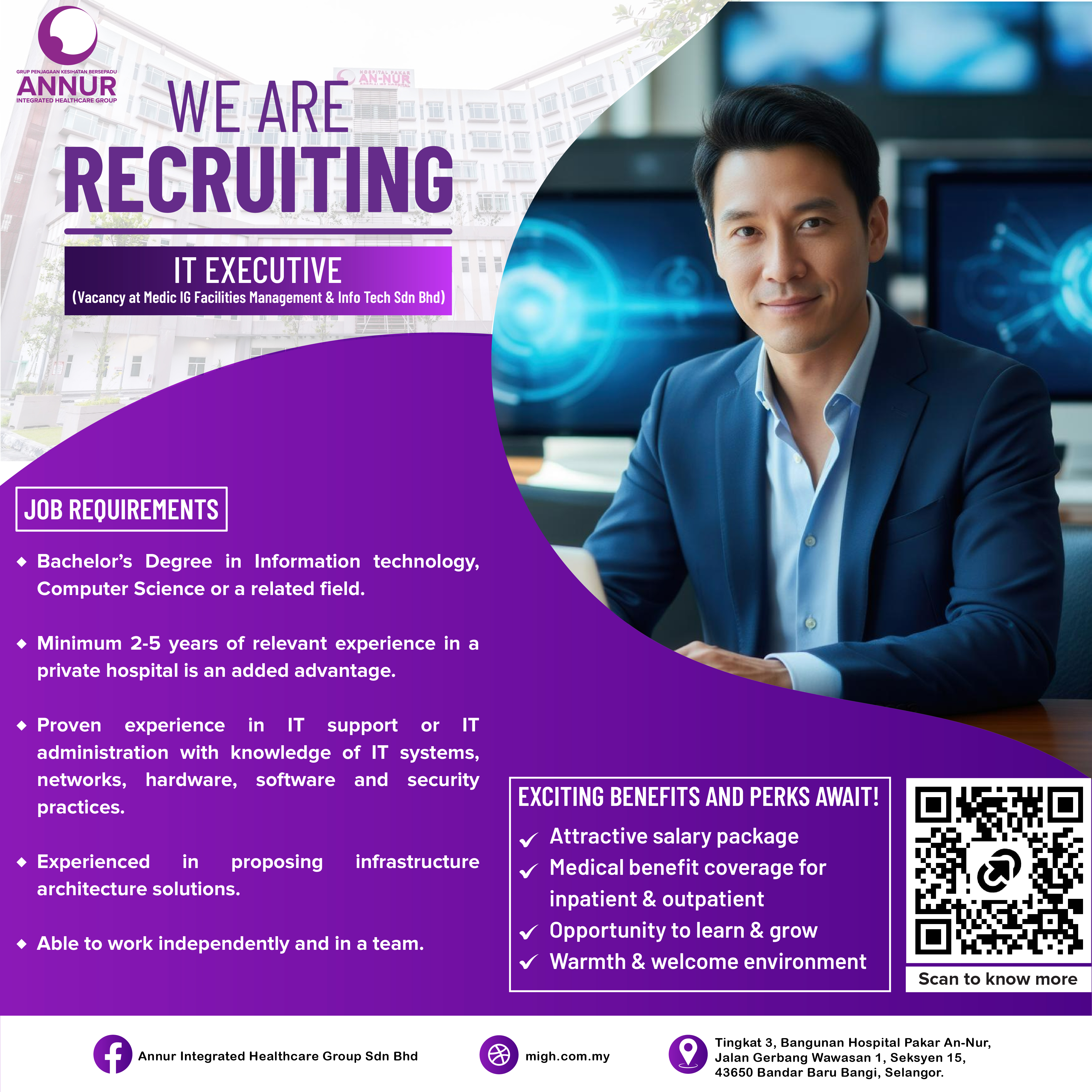 IT Executive — Jawatan Kosong Hospital Pakar An-Nur Bangi