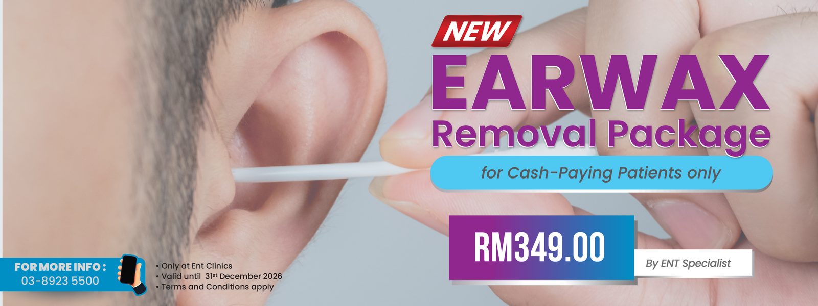 Earwax Removal Package by ENT Specialist — RM349