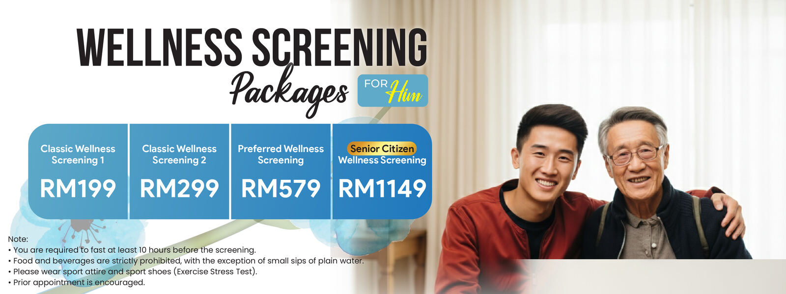Wellness Screening Packages For Him — Classic RM199 hingga Senior Citizen RM1149