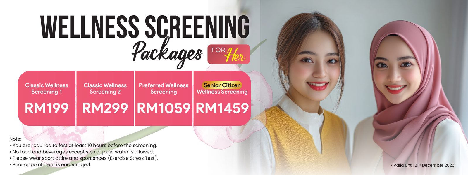 Wellness Screening Packages For Her — Classic RM199 hingga Senior Citizen RM1459